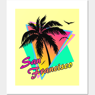 San Francicso Cool 80s Sunset Posters and Art